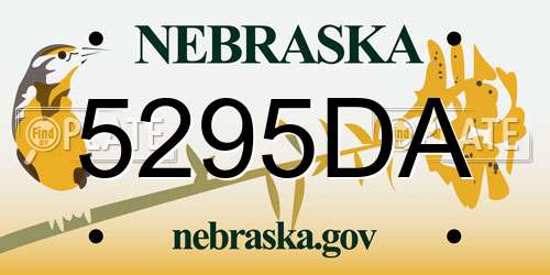 5295DA Nebraska License Plate