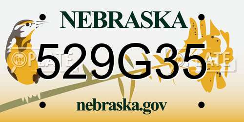 529G35 Nebraska License Plate