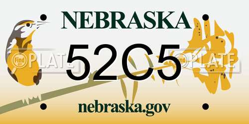 52C5 Nebraska License Plate