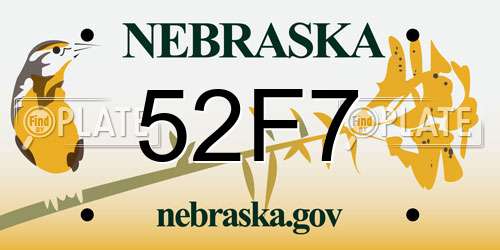 52F7 Nebraska License Plate