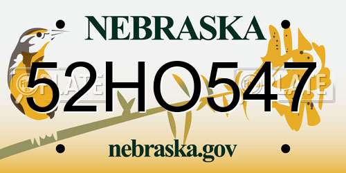 52HO547 Nebraska License Plate