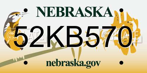 52KB570 Nebraska License Plate