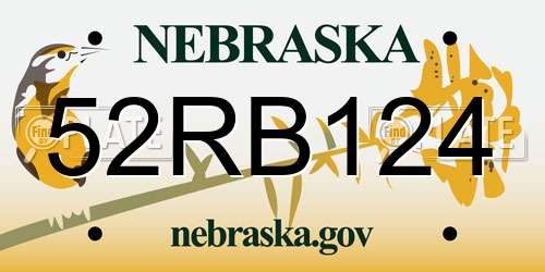 52RB124 Nebraska License Plate