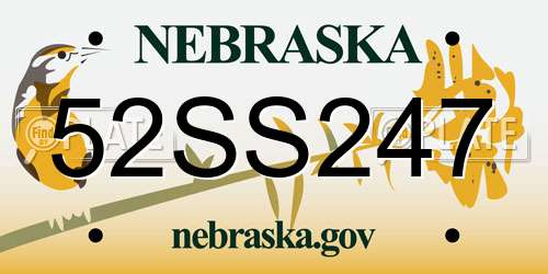 52SS247 Nebraska License Plate