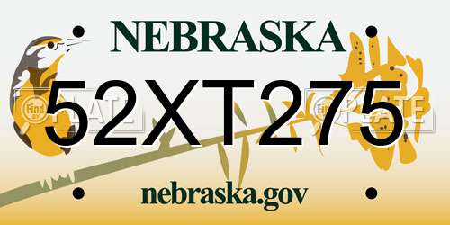 52XT275 Nebraska License Plate