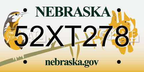 52XT278 Nebraska License Plate