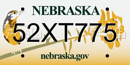 52XT775 Nebraska License Plate