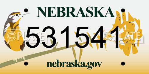 531541 Nebraska License Plate