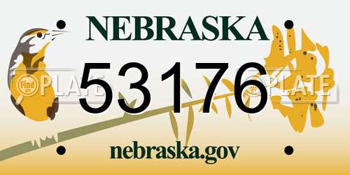 53176 Nebraska License Plate
