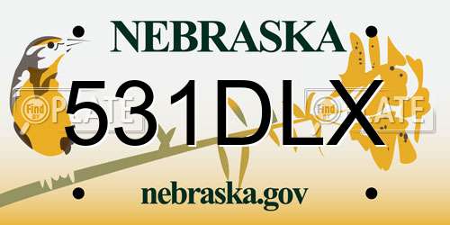 531DLX Nebraska License Plate