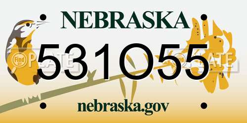 531O55 Nebraska License Plate