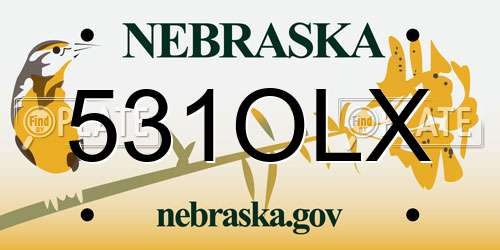 531OLX Nebraska License Plate