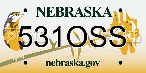 531OSS Nebraska License Plate