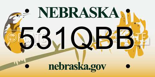 531QBB Nebraska License Plate