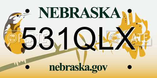 531QLX Nebraska License Plate