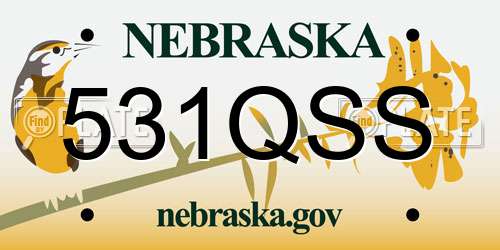 531QSS Nebraska License Plate