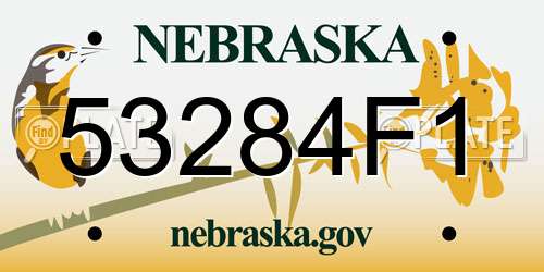 53284F1 Nebraska License Plate