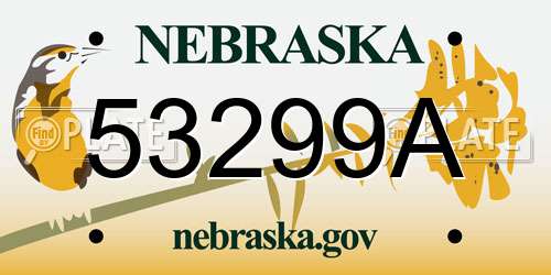 53299A Nebraska License Plate