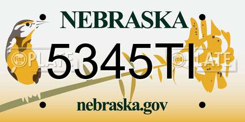 5345TI Nebraska License Plate