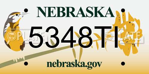 5348TI Nebraska License Plate