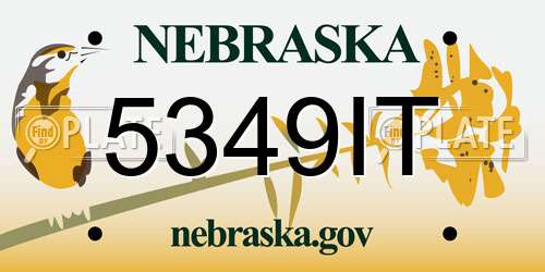 5349IT Nebraska License Plate