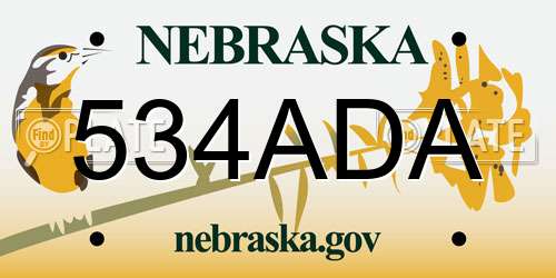 534ADA Nebraska License Plate