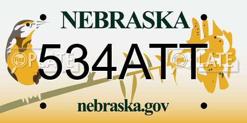 534ATT Nebraska License Plate