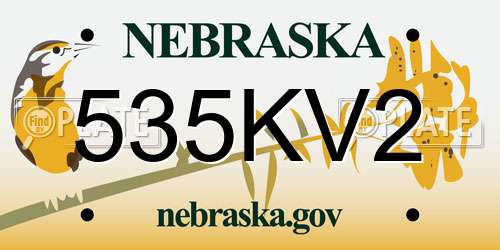 535KV2 Nebraska License Plate