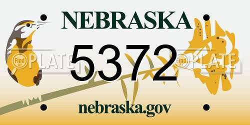 5372 Nebraska License Plate