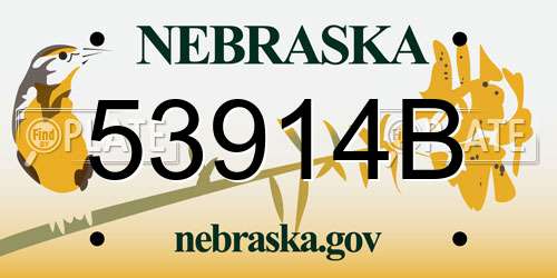 53914B Nebraska License Plate