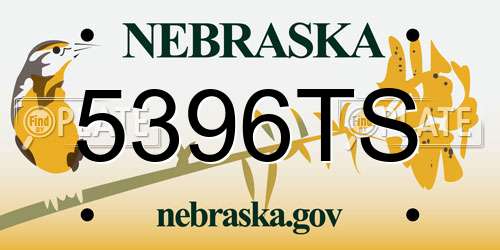 5396TS Nebraska License Plate