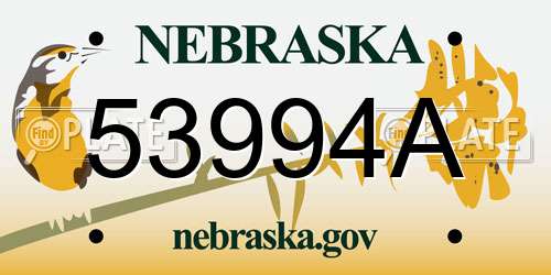 53994A Nebraska License Plate