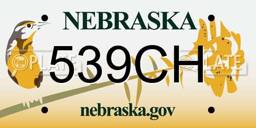 539CH Nebraska License Plate