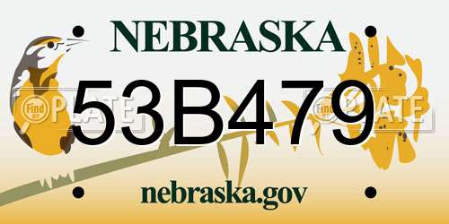 53B479 Nebraska License Plate