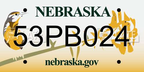 53PB024 Nebraska License Plate