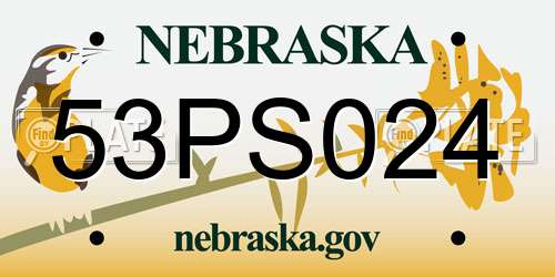 53PS024 Nebraska License Plate