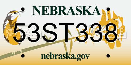 53ST338 Nebraska License Plate