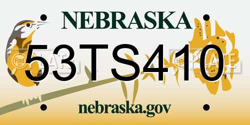 53TS410 Nebraska License Plate