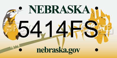 5414FS Nebraska License Plate