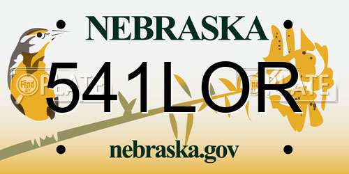 541LOR Nebraska License Plate