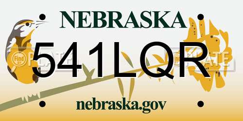 541LQR Nebraska License Plate