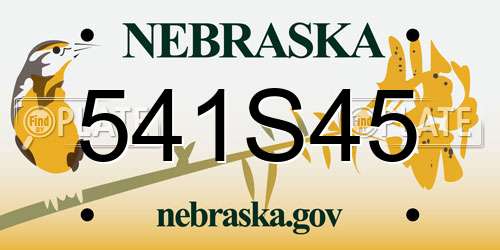 541S45 Nebraska License Plate