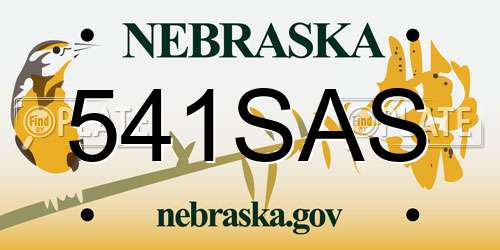 541SAS Nebraska License Plate