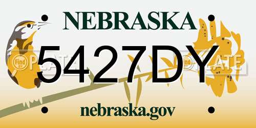 5427DY Nebraska License Plate