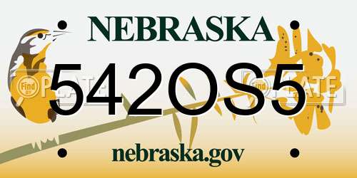 542OS5 Nebraska License Plate