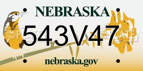 543V47 Nebraska License Plate
