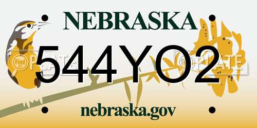 544YO2 Nebraska License Plate