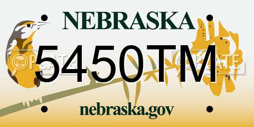 5450TM Nebraska License Plate