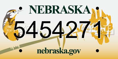 5454271 Nebraska License Plate