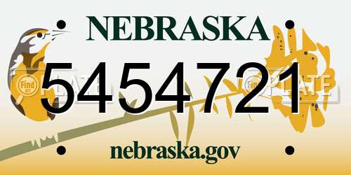 5454721 Nebraska License Plate